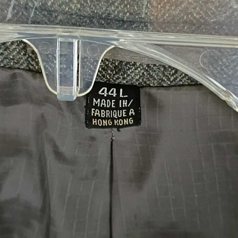 Patagonia Vintage 80s Blazer Mens 44L Gray Herringbone Tweed Sport Coat Rare